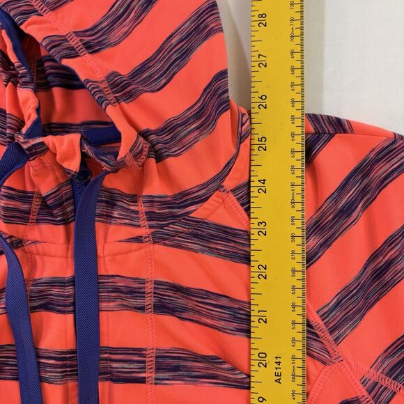 Lukka Women's Striped Zip Up Hoodie Size Medium Athletic Slim Fit Orange &Purple - Picture 9 of 11